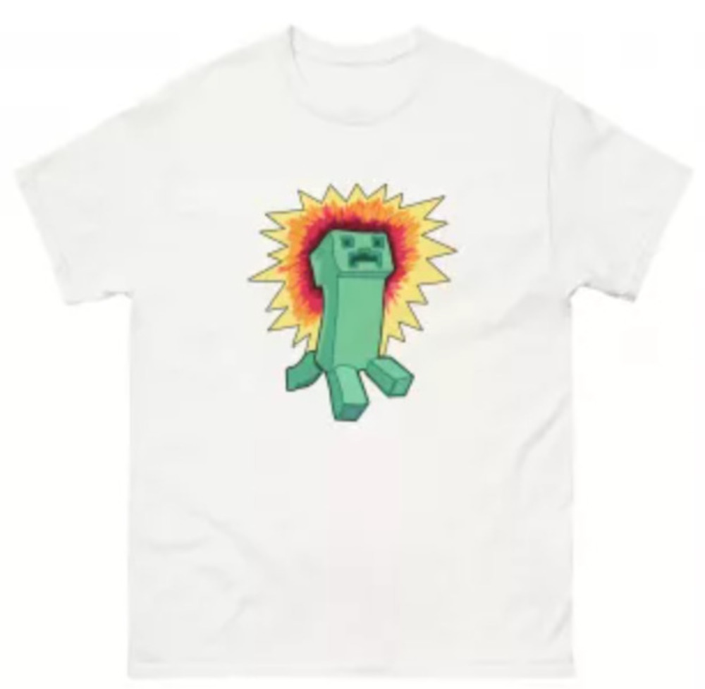 Minecraft Movie Jason Mamoa Exploding Creeper Funny T-shirt